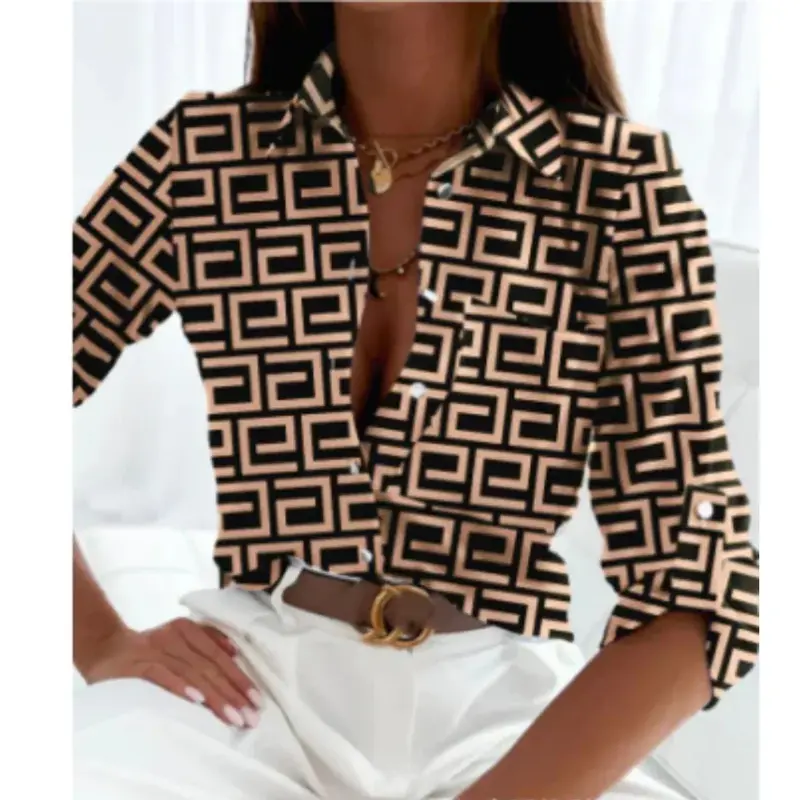 Blouse met kleurverloopprint voor dames – Hemelse stijl voor dagelijks gebruik