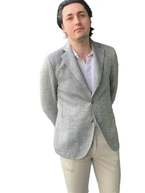 Blue grey linnen slim fit jacket Seventy - GI0899/745