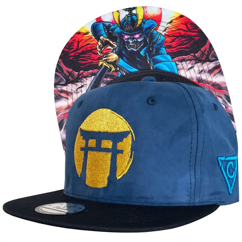 Blue Samurai Snapback - Dark Blue Suede/Golden Thread