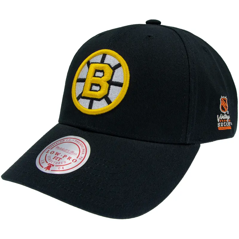 Boston Bruins NHL Team Logo Low Pro Snapback Mitchell & Ness Black