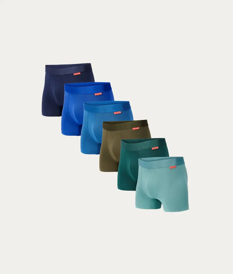 Boxershort - Blauwtinten & Groentinten (6-pack)