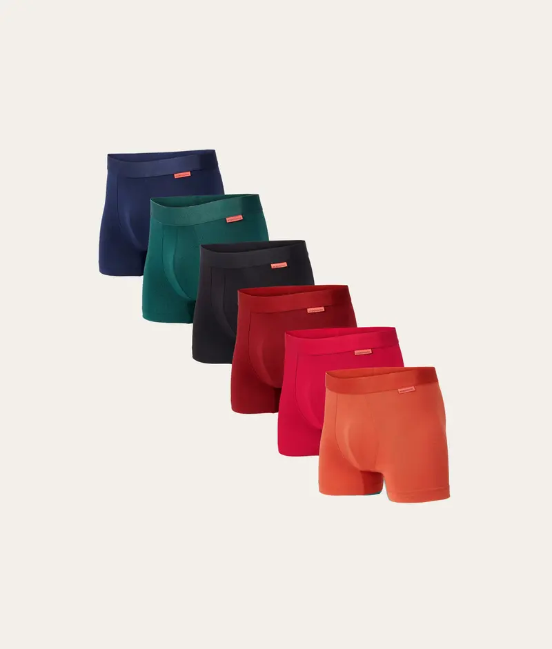 Boxershort - Donkere Tinten & Roodtinten (6-pack)