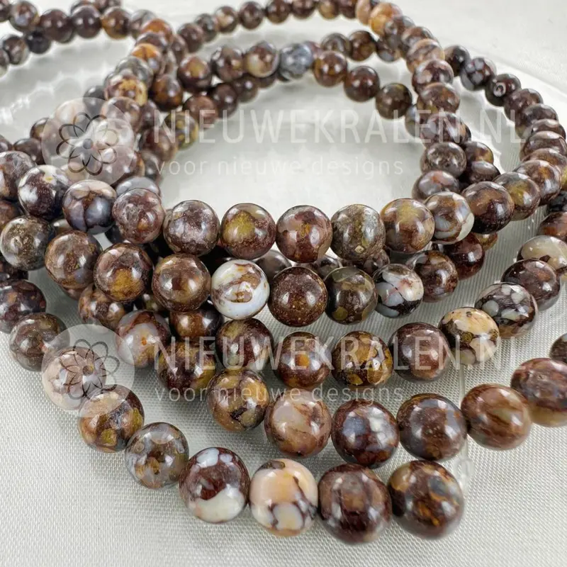 Brown Opal natuursteen kralen rond 6 mm (ca. 62 stuks)