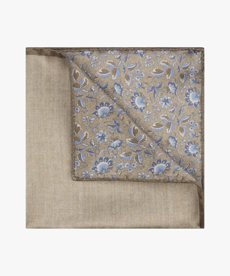Brown silk pocket square Profuomo - PPXN10001A-B