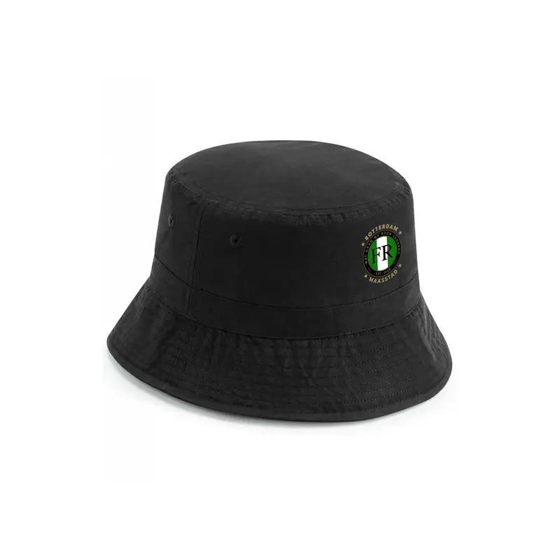 Bucket hat zwart - FR - Wat gaan we doen vandaag - logo voor
