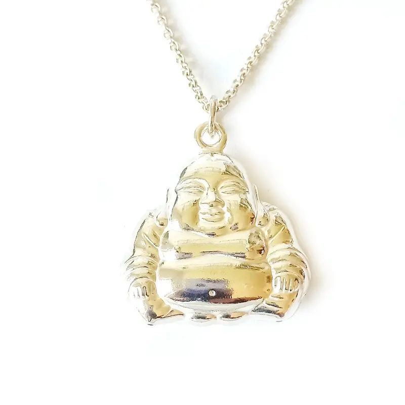Buddha bedel zilver - zilveren Boeddha hanger XL