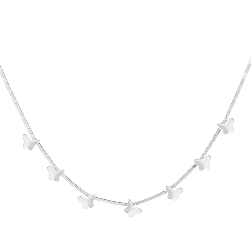 Butterfly Charms Ketting Zilverkleurig