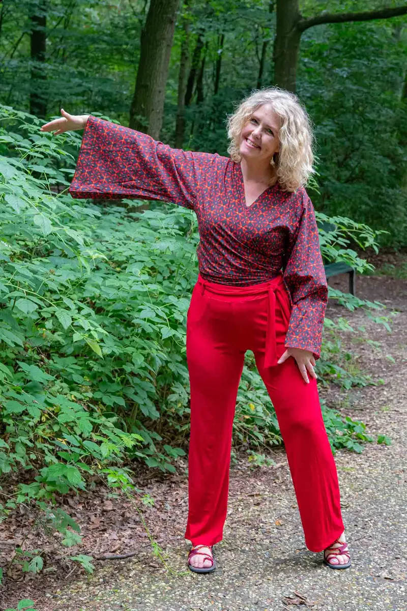 Butterfly wrap cardigan - red surpise - gemaakt door Tantilly- rayon