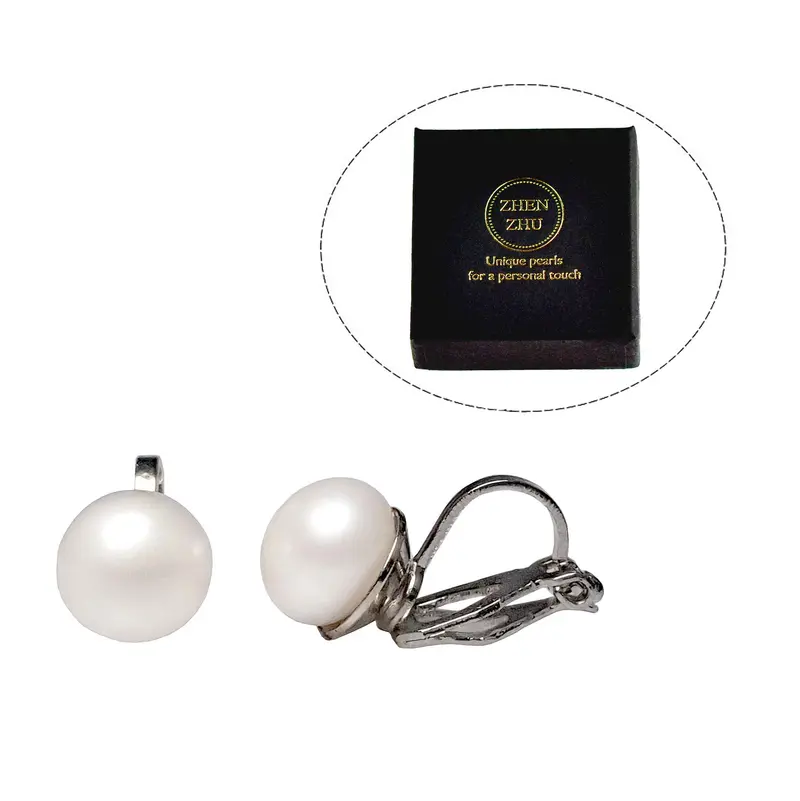 Cadeau set met zoetwater parel clips oorbellen Clip Pearl