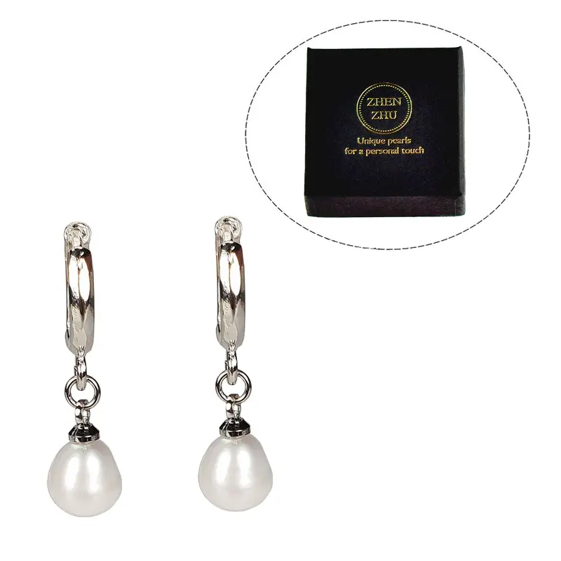 Cadeau set met zoetwater parel oorbellen Bente