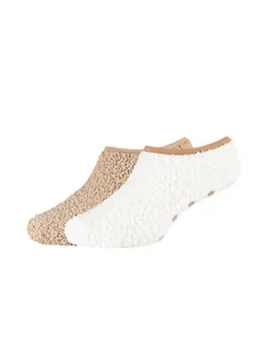 Camano - Dames - Huissokken - Sneaker - Antislip/ Taupe 2 Pack