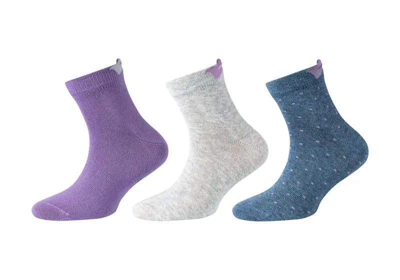 Camano - Kids - Enkelsokken - Met Strikje/ Denim Mel 3 Pack