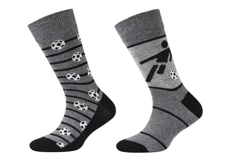 Camano - Kindersokken - Met Voetbal/ D Grey Mel 2 Pack