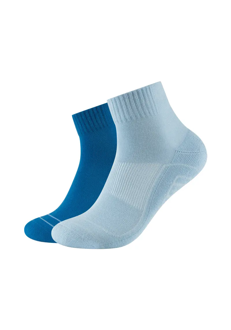 Camano - Quarters - Badstofzool / Zwart - Wit - Fog Melange - Celeste Blue 2 Pack