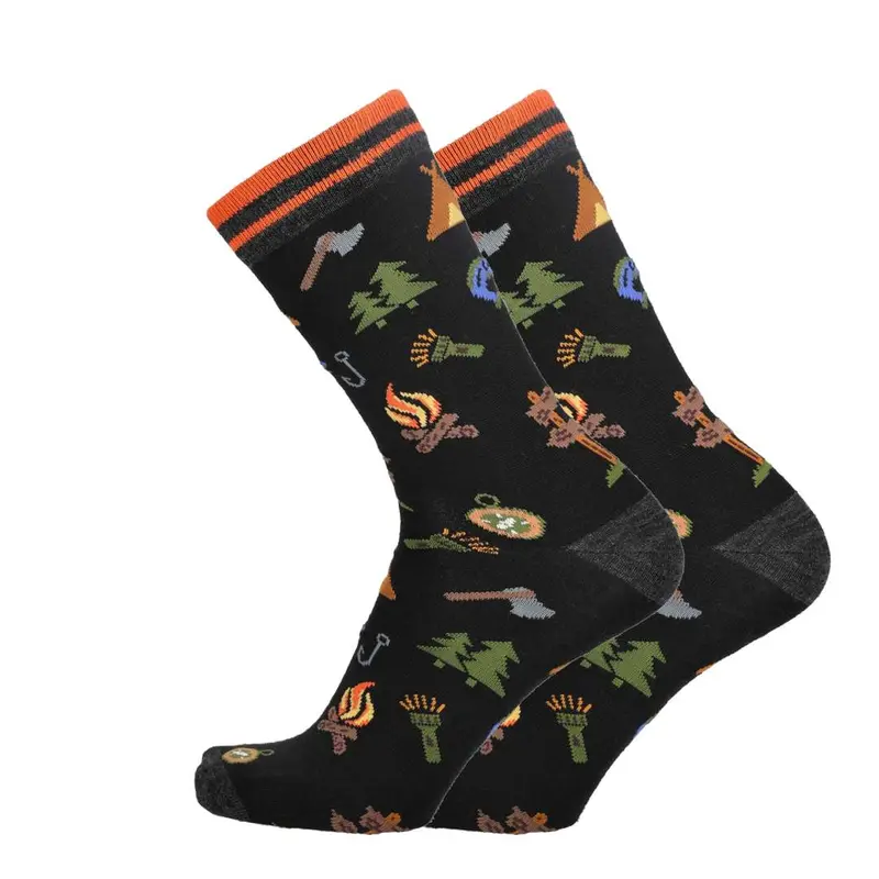 Camping Print Merino Sokken