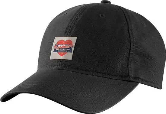 Carhartt Heart Patch Canvas Cap - Black
