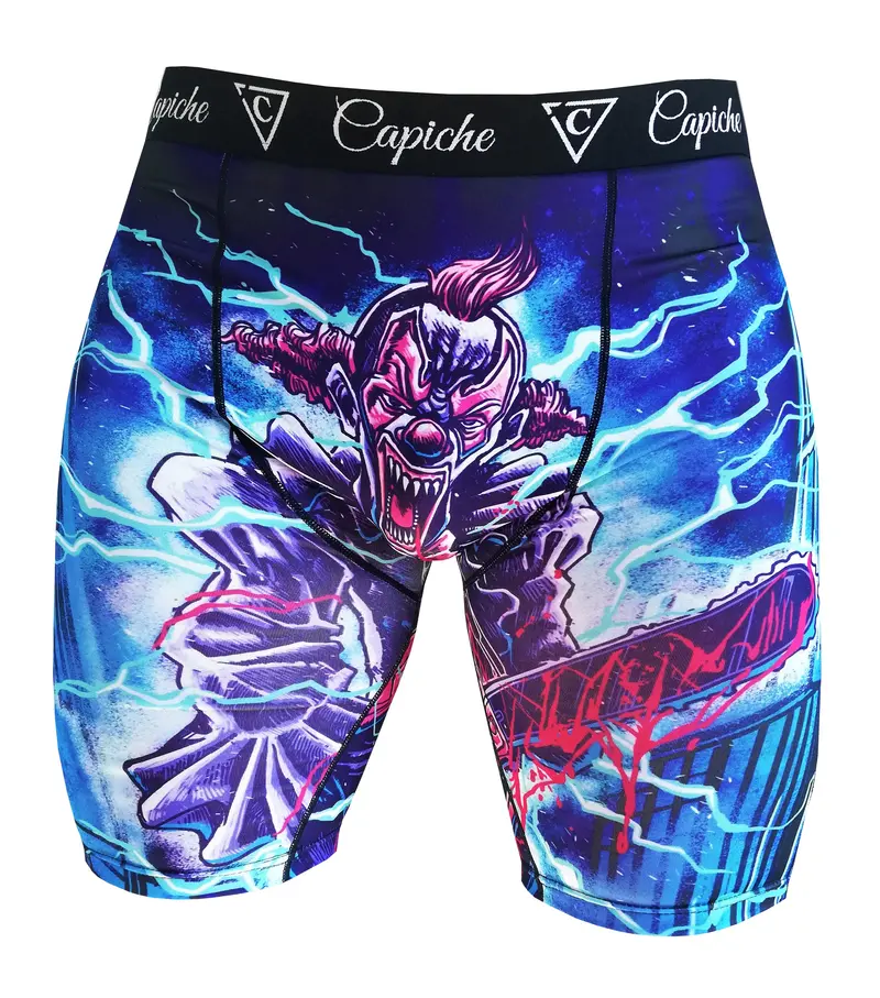 Chainsaw Clown Long Mens Underwear - Blue