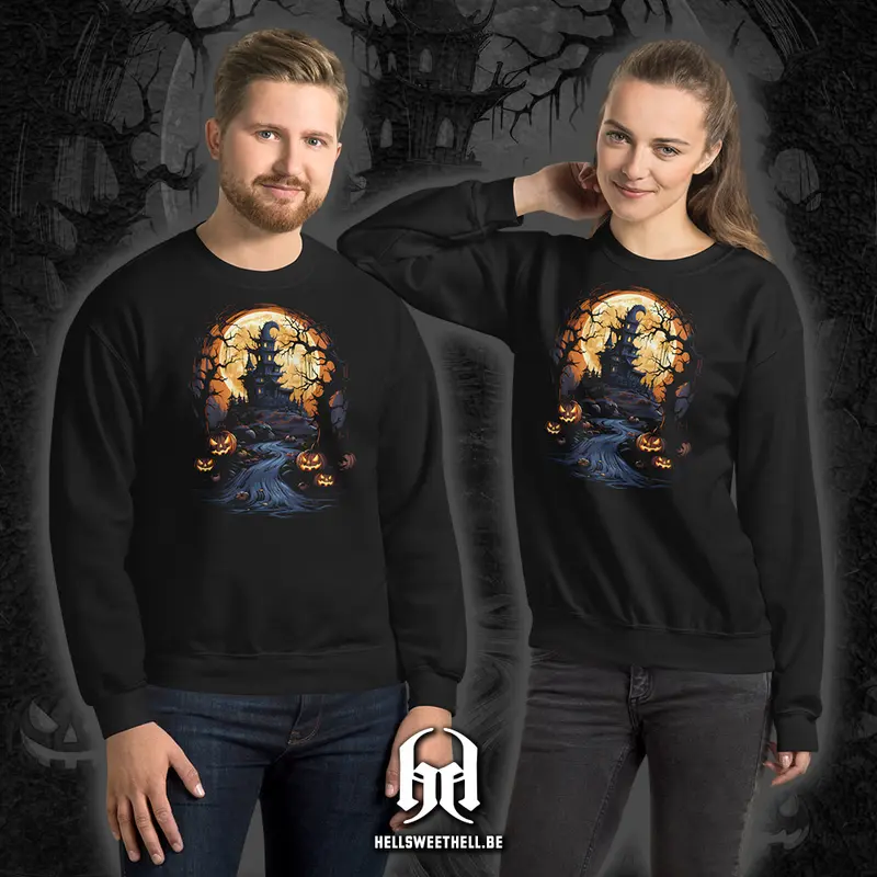 Château hanté Halloween - Sweat unisexe