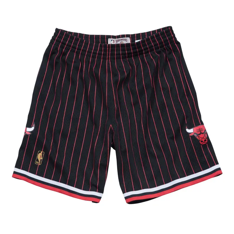 Chicago Bulls 1996 - 1997 NBA Swingman Shorts Black/Red Pinstripe Mitchell & Ness