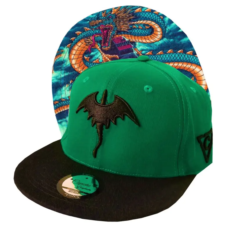 Chinese Dragon Snapback - Green/Black