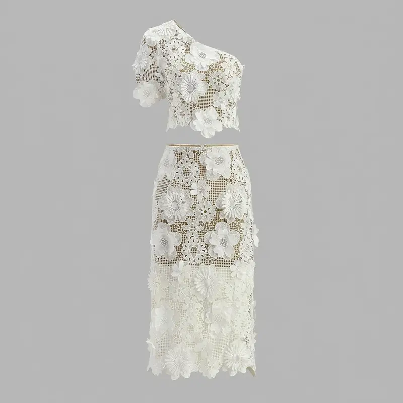 Chique Kanten Top & Rok Set voor Elegante Looks