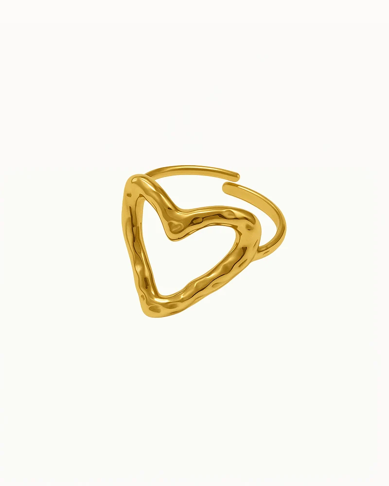 Chunky Hart Ring - Verstelbaar - Kaeli - R58