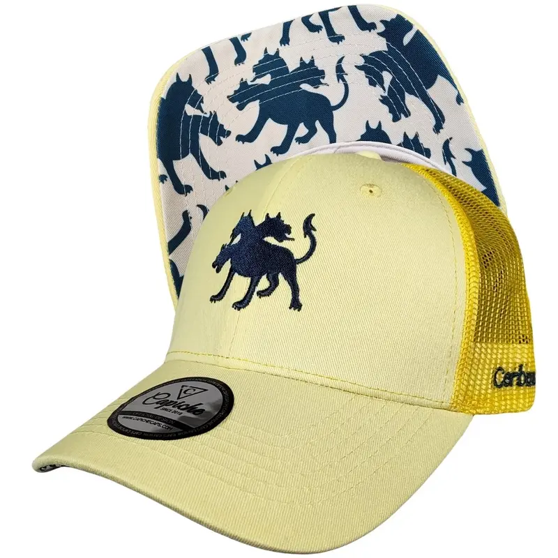 Clean Greek Cerberus Trucker Cap - Butter Yellow
