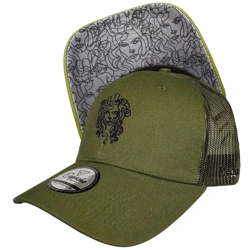 Clean Greek Medusa Trucker Cap - Green