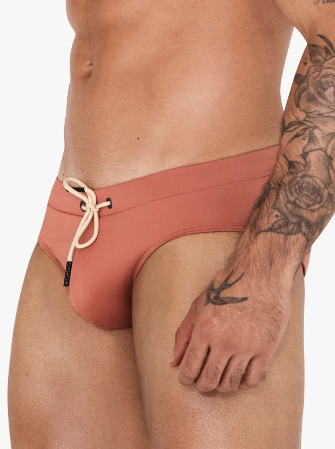 Clever Moda 151404 Acqua Swimsuit Brief Ocher