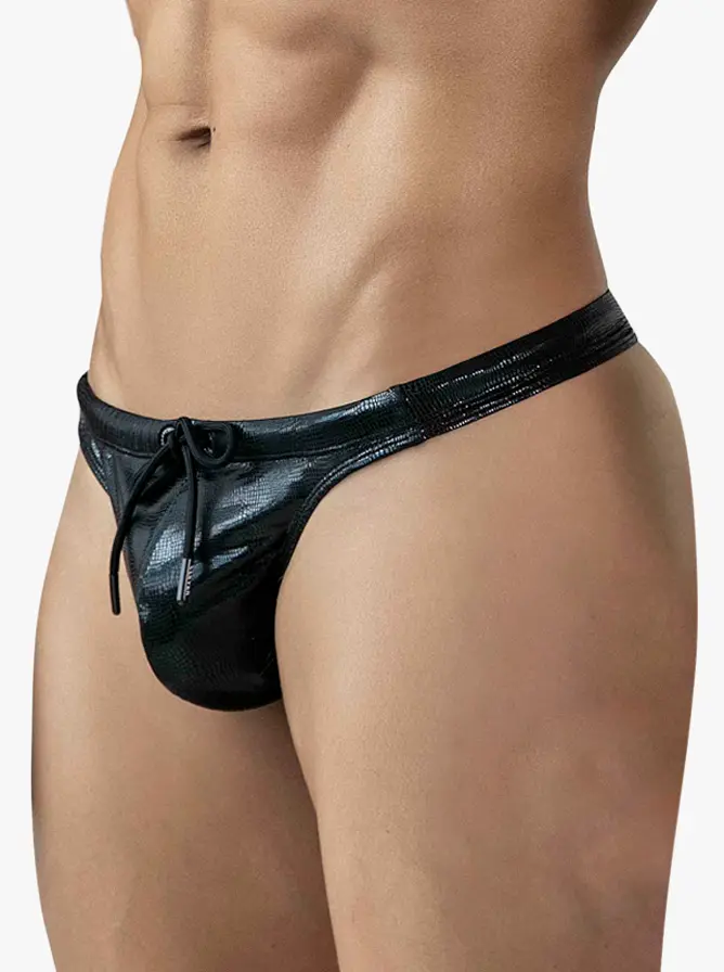 Clever Moda Sensorial Gorgona Swimsuit Thong Black