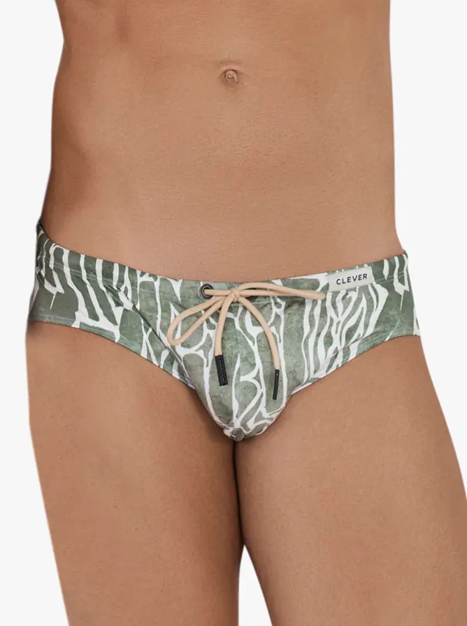 Clever Moda Wizard Swimsuit Brief Green