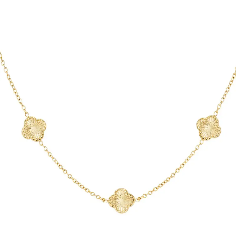 Clover with Pattern Ketting Goudkleurig