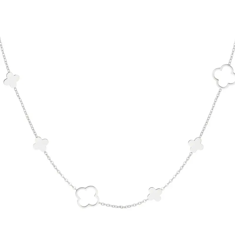 Clovers All Over Ketting Zilverkleurig