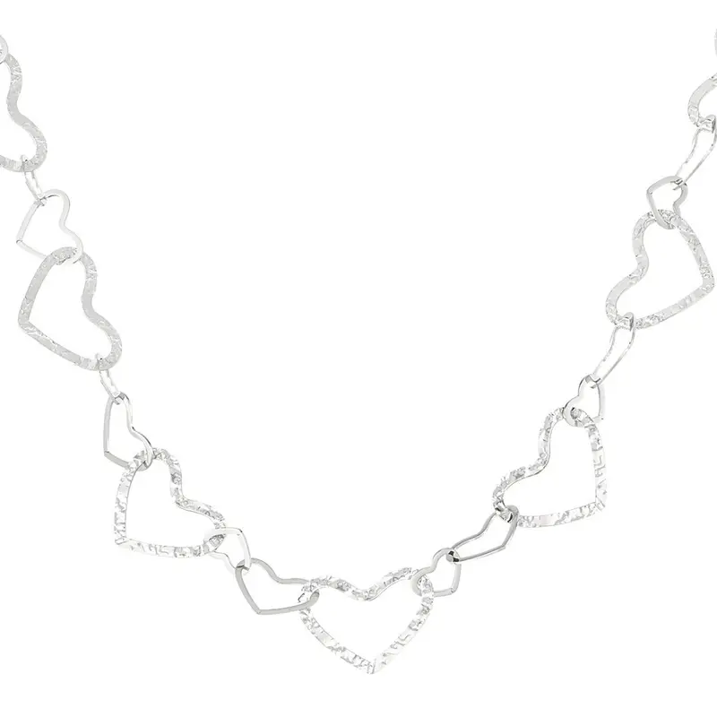 Connected Hearts Ketting Zilverkleurig