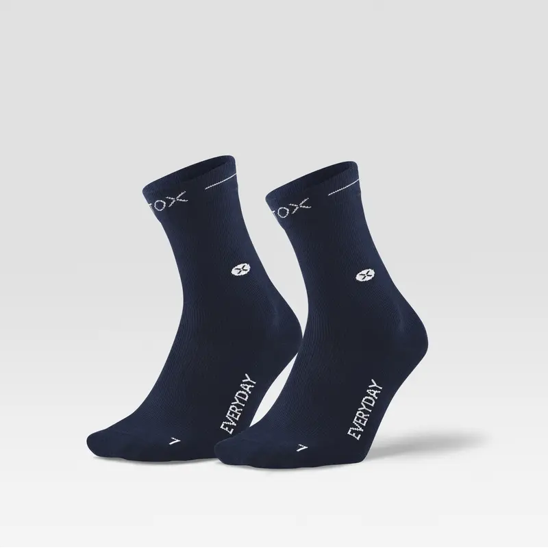 Cotton Everyday Ankle Socks Men 2-Pack | Navy / White