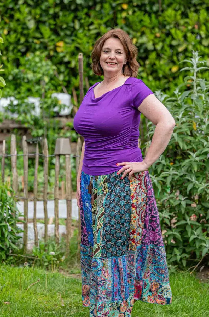 Cowl waterval top- felpaars- viscose