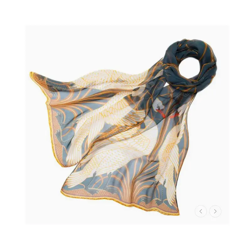 Crane Swan silk