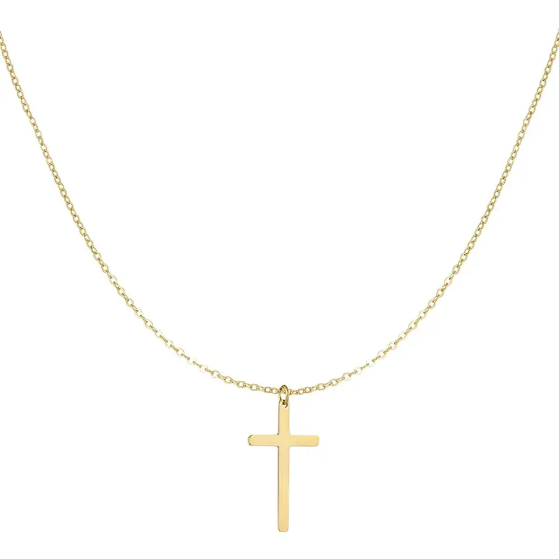 Cross Charm Ketting Goudkleurig