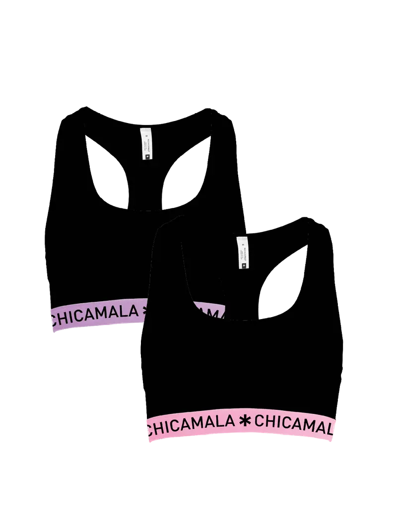 Dames 2-pack Racerback Effen
