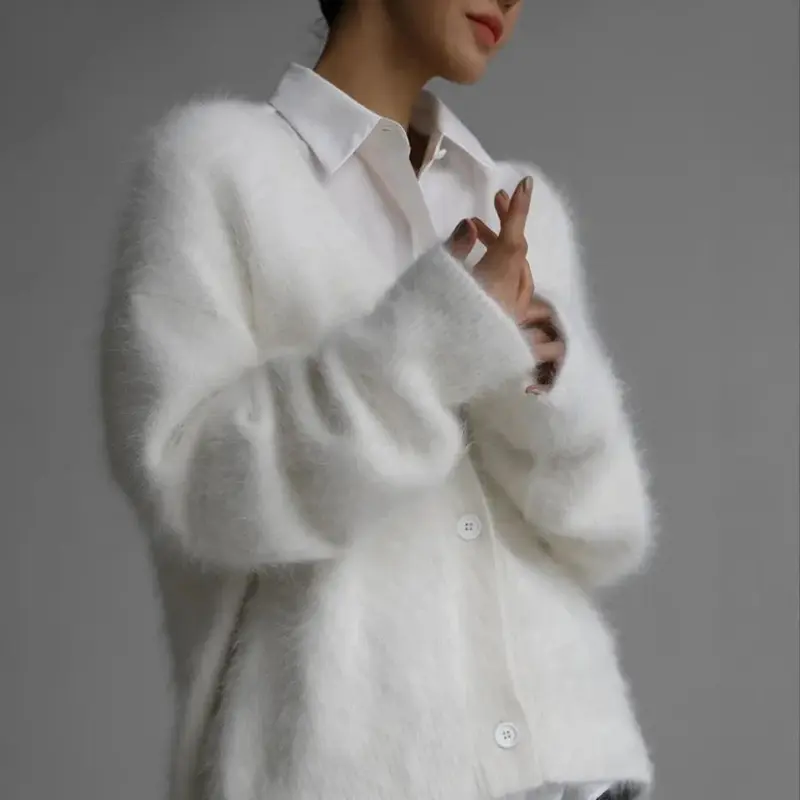 Dames Gebreide Cardigan – Zachte V-hals Trui