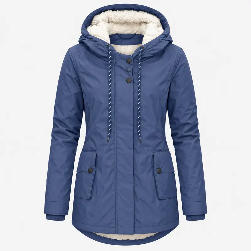 Dames Lange Waterdichte Winterjas – Met Capuchon, Warme Voering, Casual voor Koud Weer