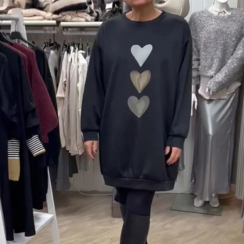 Dames Oversized Sweatshirt-Jurk