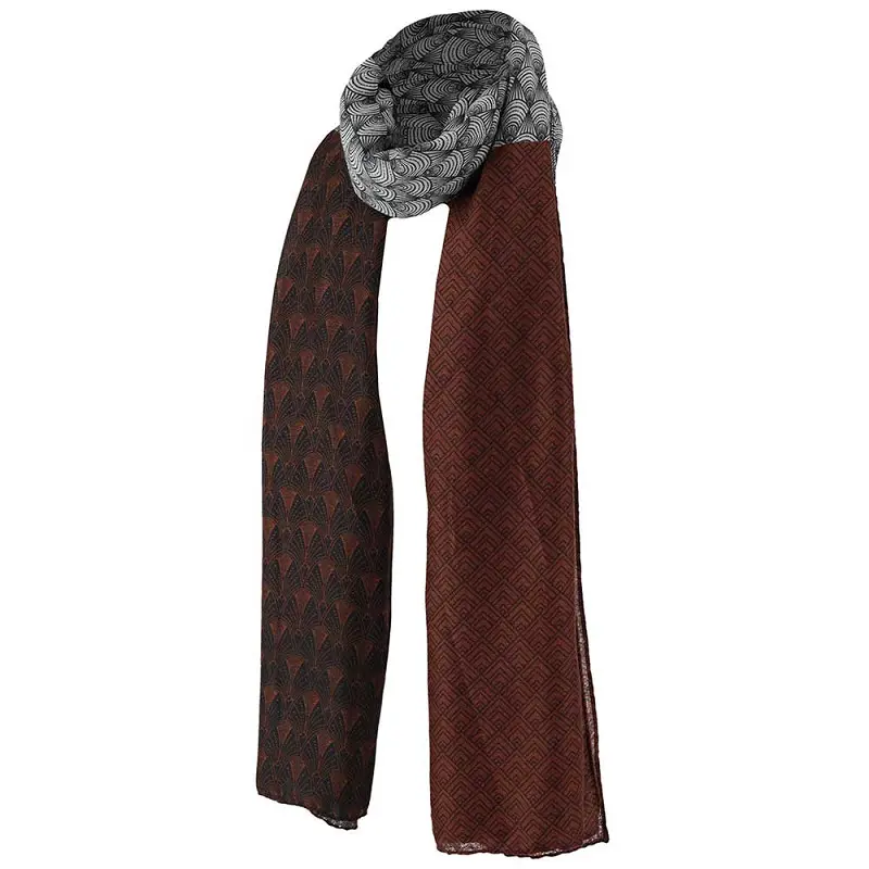 Dames sjaal bruin-blauw