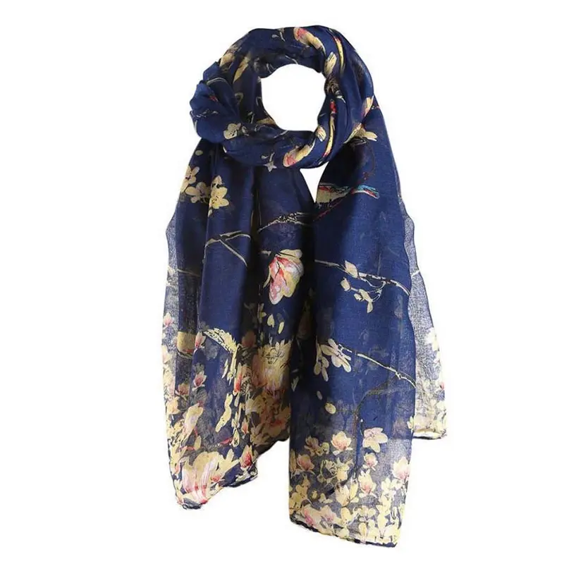 Dames sjaal donker-blauw