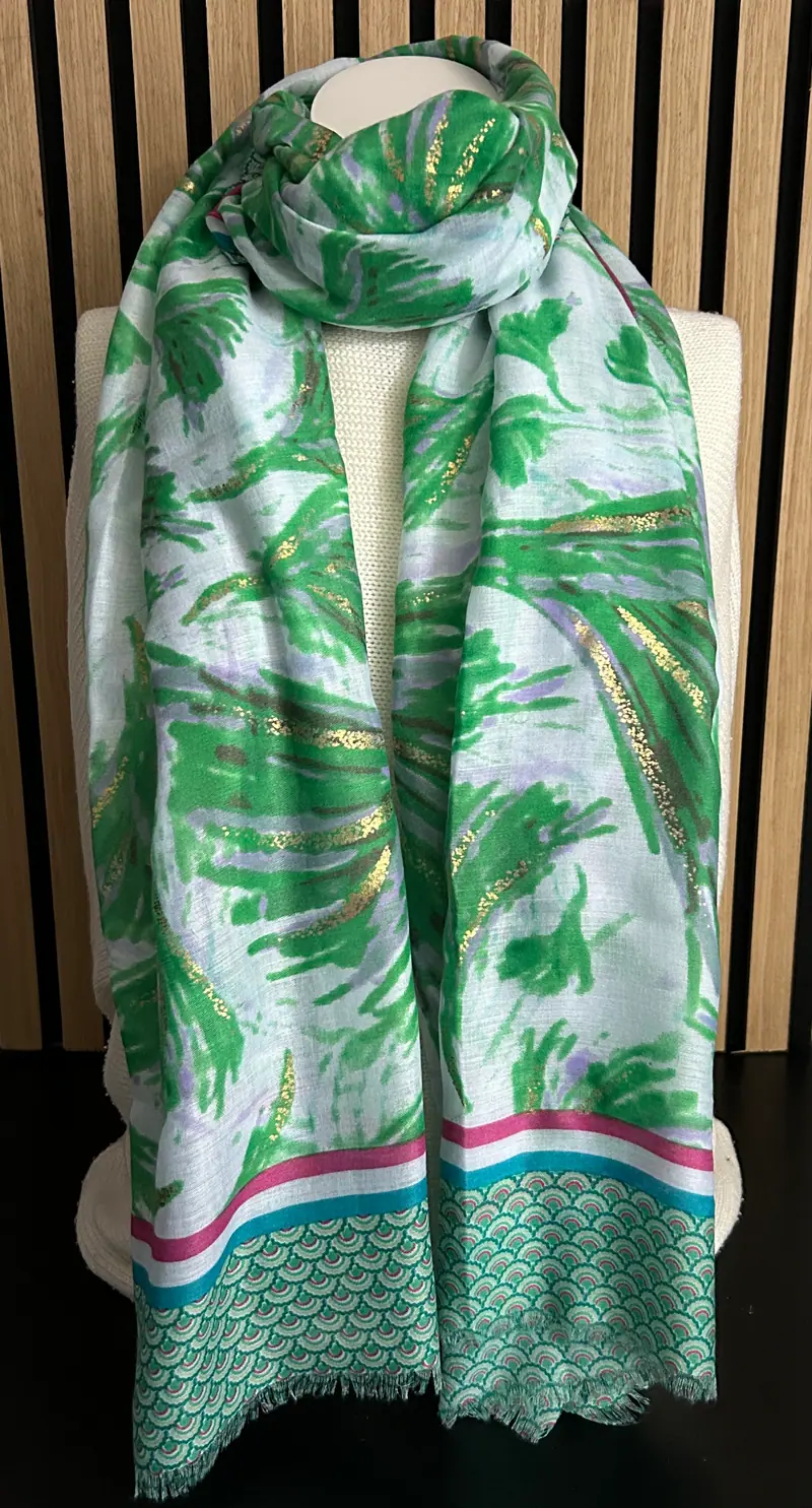 Dames sjaal groen-wit