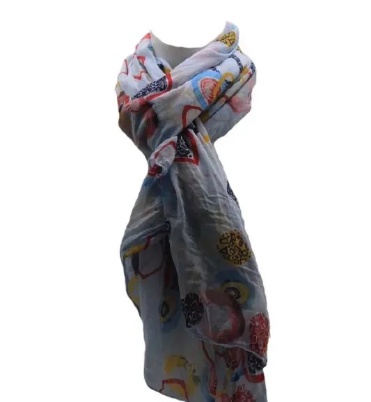 Dames sjaal licht-blauw
