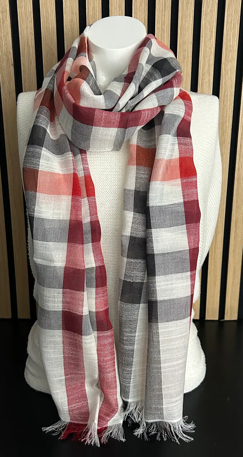 Dames sjaal rood-wit
