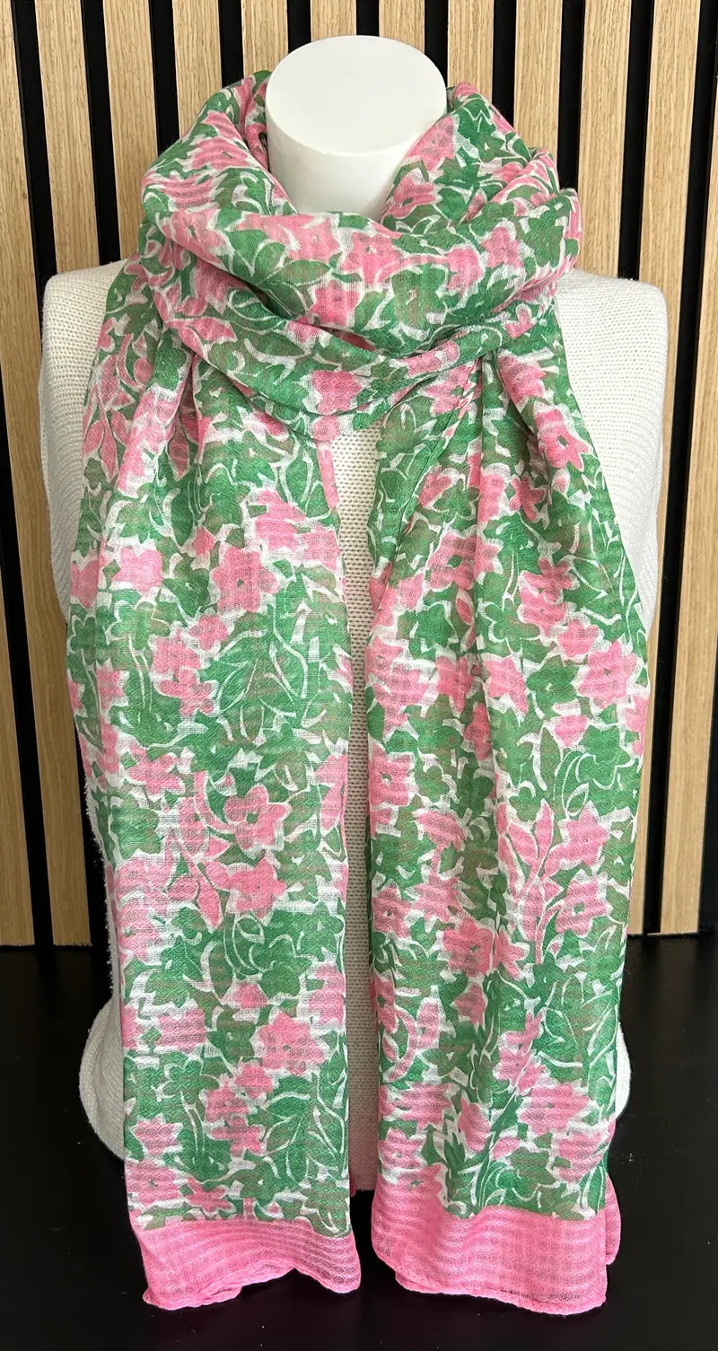 Dames sjaal roze-groen