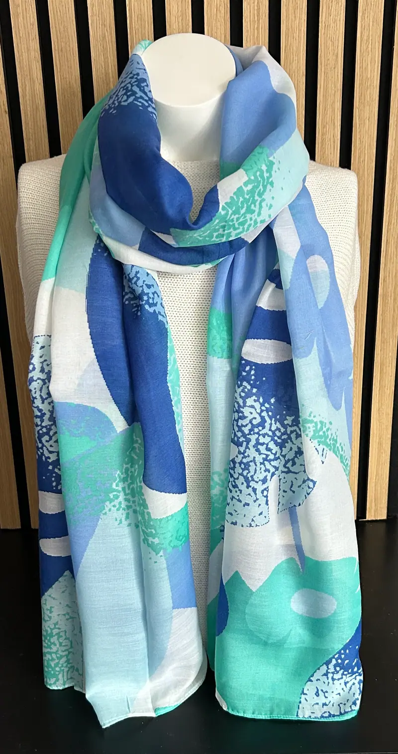 Dames sjaals blauw-groen