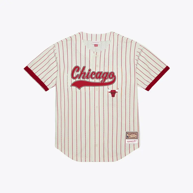 Derrick Rose Chicago Bulls Name & Number Mesh Button-Up Jersey Mitchell & Ness Cream